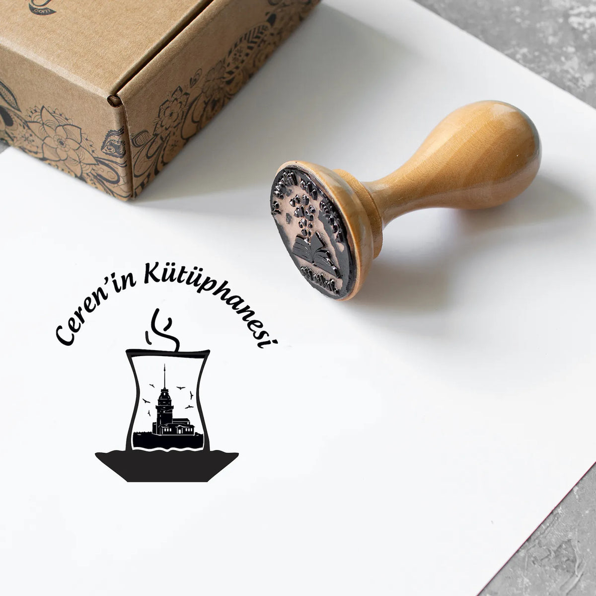 Çay Bardağı ve Kız Kulesi Kitap Mührü