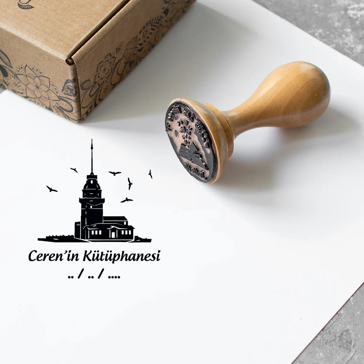 İstanbul Kız Kulesi Tarihli Kitap Mührü