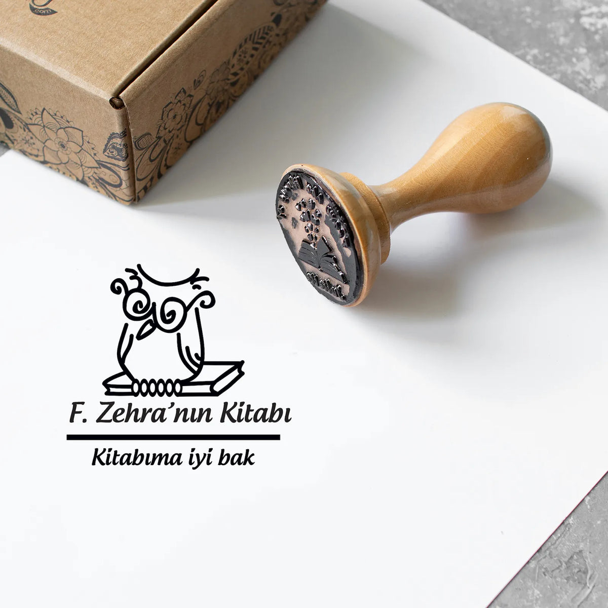Baykuşlu Kitabıma İyi Bak Kitap Mührü