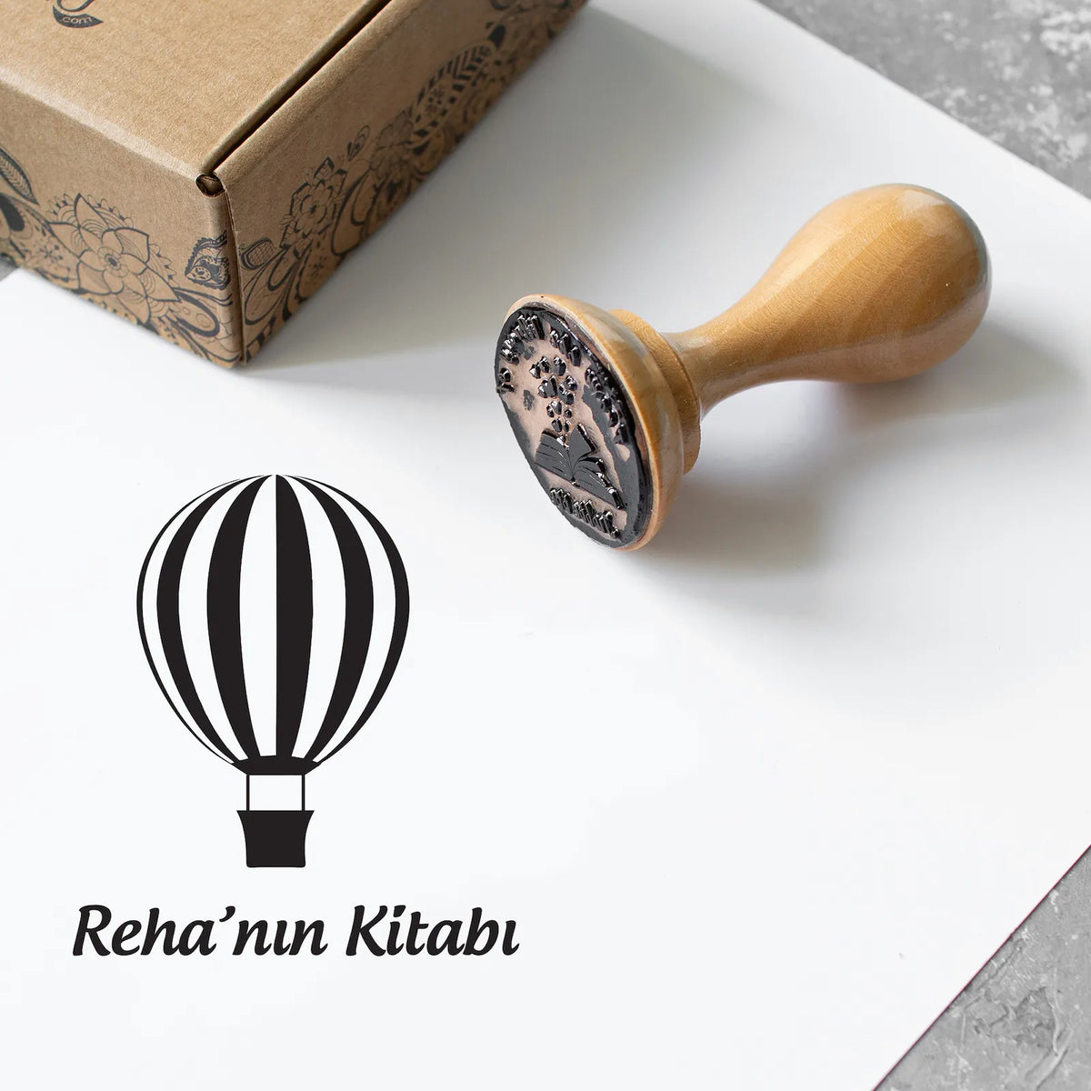 Nevşehir Balon Temalı Kitap Damgası