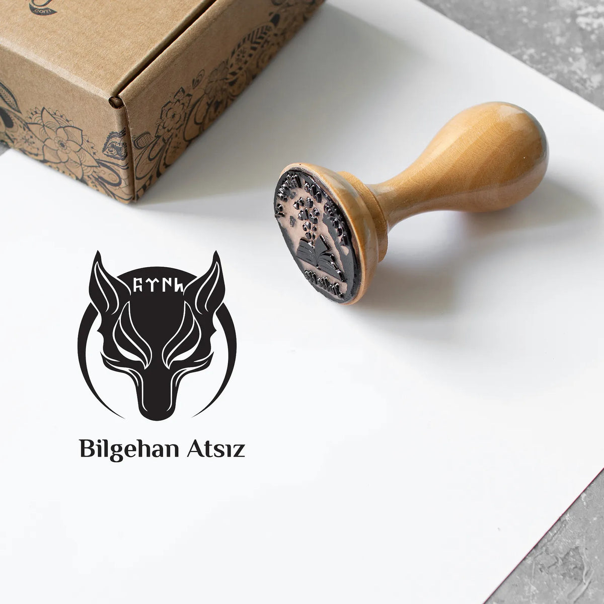 Börü Kurt Temalı Kitap Damgası